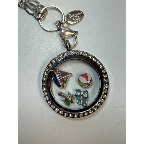 Origami Owl Summer Beach Time Charm Locket Long Necklace - Picture 3 of 5